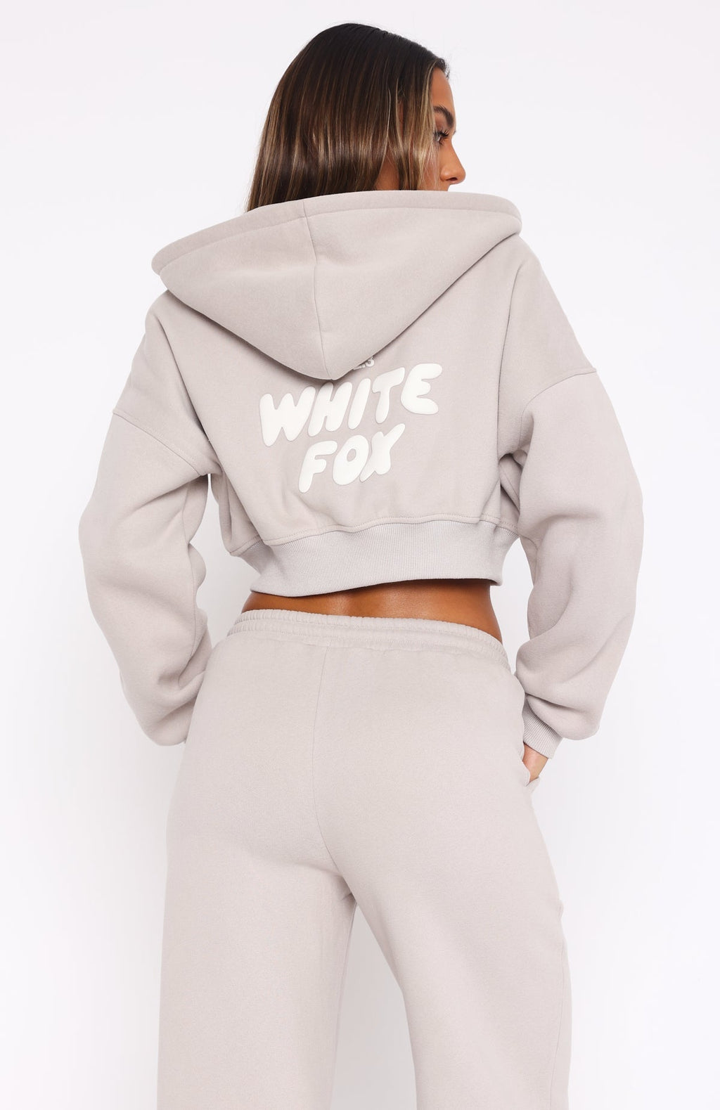 Offstage Cropped Zip Hoodie Moon - Image 4